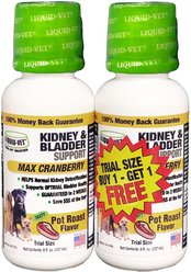 Liquid-Vet Kidney & Bladder Support Pot Roast Flavor Dog Supplement, 8-oz bottle, 2 count