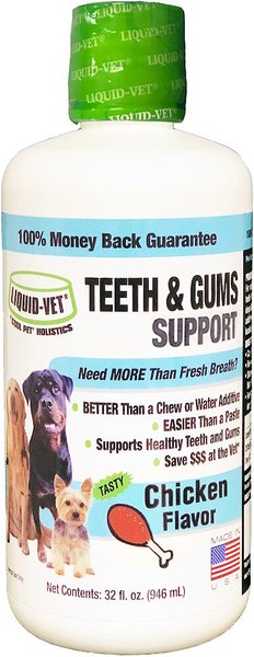 Liquid-Vet Teeth & Gums Support Chicken Flavor Dog Supplement, 32-oz bottle slide 1 of 4