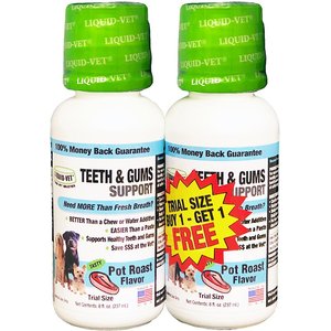 Liquid-Vet Teeth & Gums Support Pot Roast Flavor Dog Supplement, 8-oz bottle, 2 count