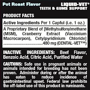 Liquid-Vet Teeth & Gums Support Pot Roast Flavor Dog Supplement, 32-oz bottle