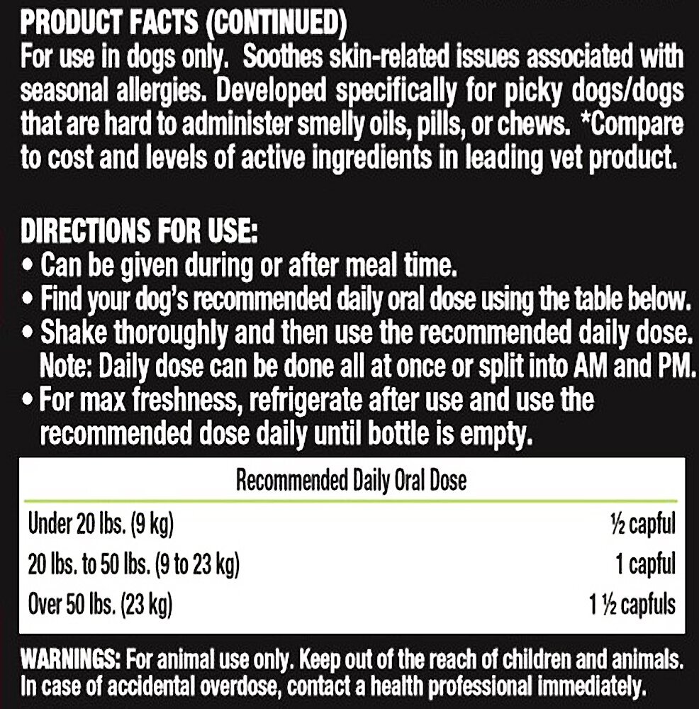 LIQUIDVET Itch & Allergy Support Bacon Flavor Dog Supplement, 8oz