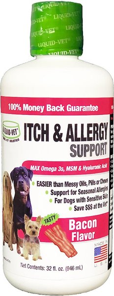 Liquid-Vet Itch & Allergy Support Bacon Flavor Dog Supplement, 32-oz bottle slide 1 of 4