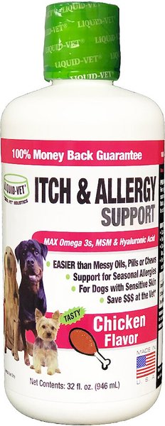 Liquid-Vet Itch & Allergy Support Chicken Flavor Dog Supplement, 32-oz bottle slide 1 of 4