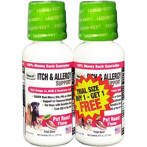 Liquid-Vet Itch & Allergy Support Pot Roast Flavor Dog Supplement, 8-oz bottle, 2 count