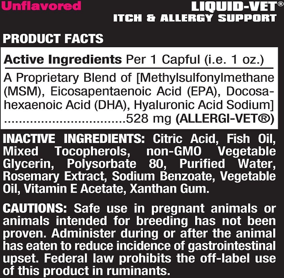 LIQUIDVET Itch & Allergy Support AllergyFriendly Unflavored Dog