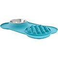 Frisco Silicone Slow Feeder Mat with Stainless Steel Bowl, Teal, Small: 1.5 cup