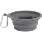 Frisco Silicone Collapsible Travel Bowl with Carabiner, Gray, 1.5 Cups