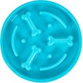 Frisco Bone Shaped Ridges Slow Feed Bowl, Blue, Medium: 3 cup