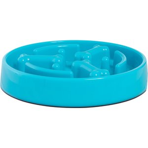 Frisco Bone Shaped Ridges Slow Feed Bowl, Blue, Medium: 3 cup