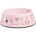 Frisco Pink Cute Cats Melamine Cat Bowl, 1.5 Cup