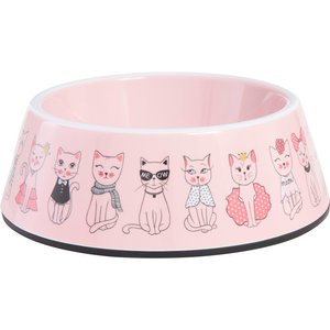 Frisco Pink Cute Cats Melamine Cat Bowl, 1.5 Cup