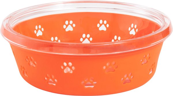 Frisco Paw Design Glass Bowl with Silicone Sleeve, 3 Cups slide 1 of 8