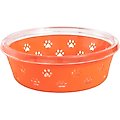 Frisco Paw Design Glass Bowl with Silicone Sleeve, Medium: 3 cup, 1 count