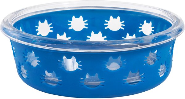 Frisco Cat Design Glass Bowl with Silicone Sleeve, 1.5 Cup, 1 count slide 1 of 7