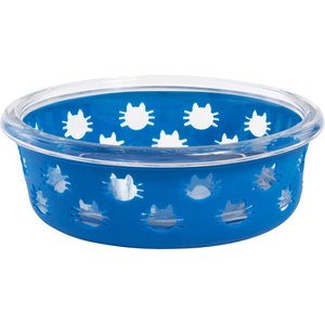 Frisco Cat Design Glass Bowl with Silicone Sleeve, 1.5 Cup, 1 count