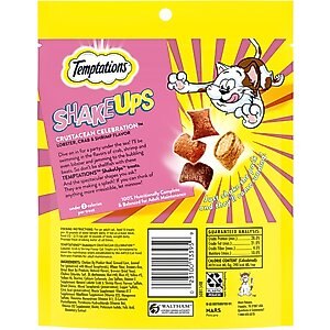 Temptations ShakeUps Crustacean Celebration Lobster, Crab & Shrimp Flavor Soft & Crunchy Cat Treats, 5.29-oz bag