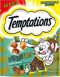 Temptations ShakeUps Clucky Carnival Chicken, Turkey & Catnip Flavor Soft & Crunchy Cat Treats, 2.47-oz bag