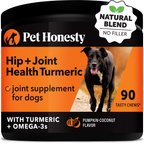 PetHonesty Turmeric Joint Health Pumpkin & Coconut Flavored Soft Chews Joint Supplement for Dogs, 90 count