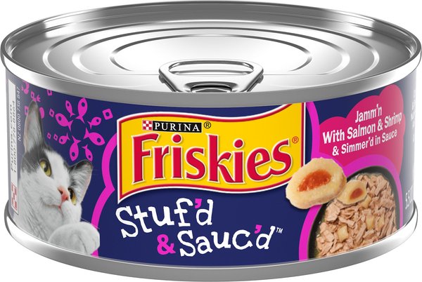 FRISKIES Stuf d Sauc d Jamm n Salmon Shrimp Simmer d in