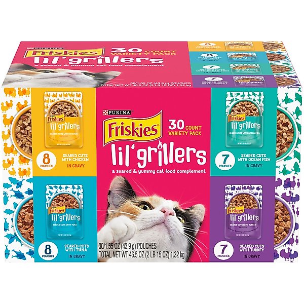 Out of Stock FRISKIES Lil' Grillers Chicken, Turkey, Ocean Fish & Tuna Variety Pack Gravy Wet