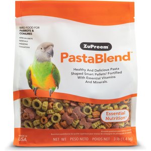 ZuPreem PastaBlend Daily Parrot & Conure Bird Food, 3-lb bag