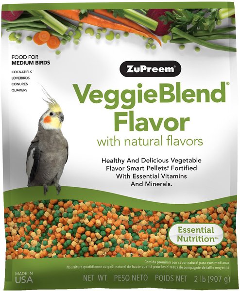 ZuPreem VeggieBlend Flavor with Natural Flavor Daily Medium Bird Food, 2-lb bag slide 1 of 6