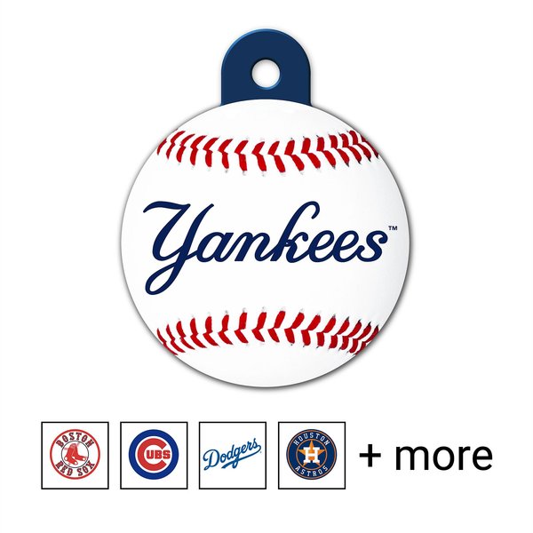 Quick-Tag MLB Circle Personalized Dog & Cat ID Tag, Large, New York Yankees slide 1 of 3