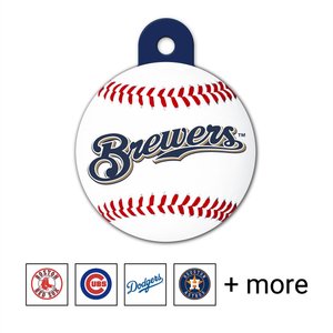 Quick-Tag MLB Circle Personalized Dog & Cat ID Tag, Large, Milwaukee Brewers