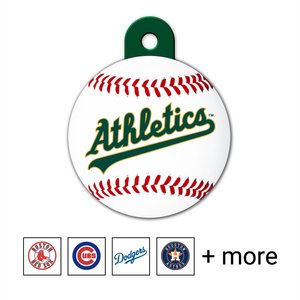 Quick-Tag MLB Circle Personalized Dog & Cat ID Tag, Large, Oakland A's