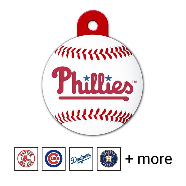 Quick-Tag MLB Circle Personalized Dog & Cat ID Tag, Large, Philadelphia Phillies slide 1 of 3