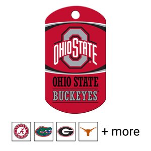 Quick-Tag NCAA Military Personalized Dog ID Tag, Large, Ohio State Buckeyes