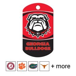 Quick-Tag NCAA Military Personalized Dog ID Tag, Large, Georgia Bulldogs