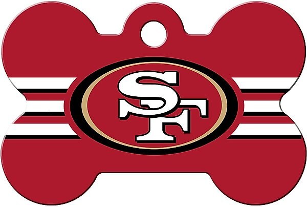 Quick-Tag NFL Bone Personalized Dog ID Tag, Large, San Francisco 49ers slide 1 of 3