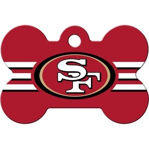 Quick-Tag NFL Bone Personalized Dog ID Tag, Large, San Francisco 49ers