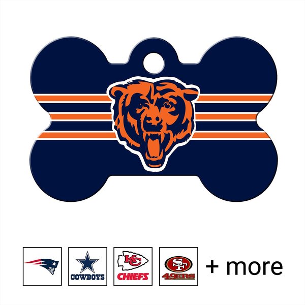 Quick-Tag NFL Bone Personalized Dog ID Tag, Large, Chicago Bears slide 1 of 3
