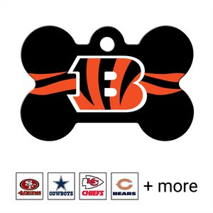 Quick-Tag NFL Bone Personalized Dog ID Tag, Large, Cincinnati Bengals