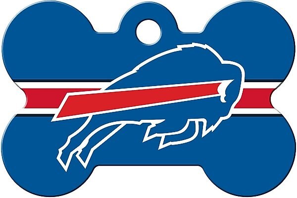 Quick-Tag NFL Bone Personalized Dog ID Tag, Large, Buffalo Bills slide 1 of 3
