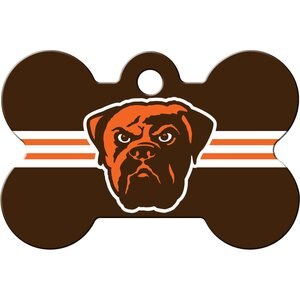 Quick-Tag NFL Bone Personalized Dog ID Tag, Large, Cleveland Browns