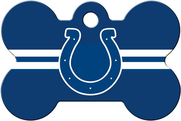 Quick-Tag NFL Bone Personalized Dog ID Tag, Large, Indianapolis Colts slide 1 of 3