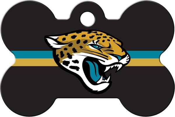 Quick-Tag NFL Bone Personalized Dog ID Tag, Large, Jacksonville Jaguars slide 1 of 3