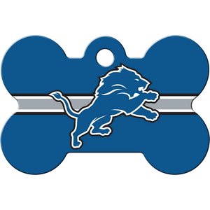 Quick-Tag NFL Bone Personalized Dog ID Tag, Large, Detroit Lions