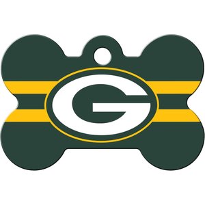 Quick-Tag NFL Bone Personalized Dog ID Tag, Large, Green Bay Packers