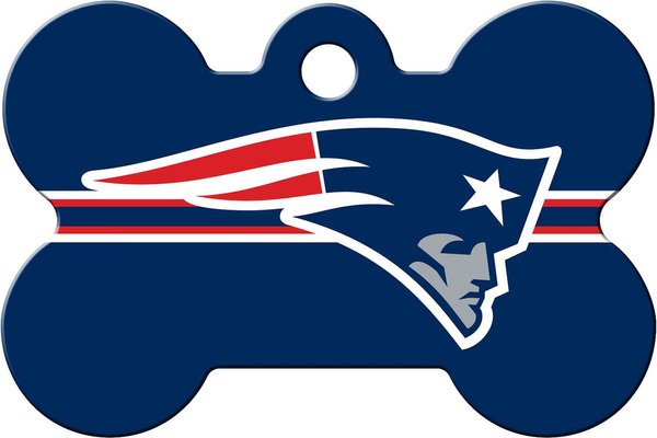 Quick-Tag NFL Bone Personalized Dog ID Tag, Large, New England Patriots slide 1 of 3