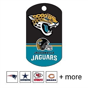 Quick-Tag NFL Military Personalized Dog ID Tag, Large, Jacksonville Jaguars