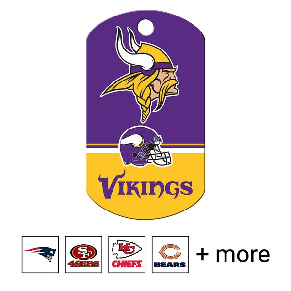 Quick-Tag NFL Military Personalized Dog ID Tag, Large, Minnesota Vikings slide 1 of 3