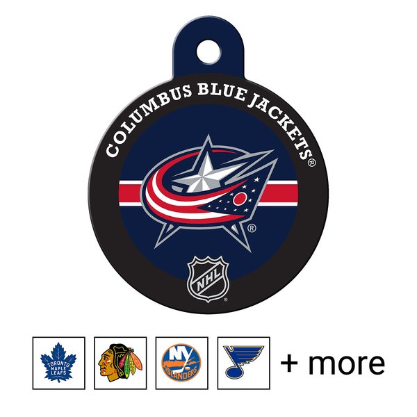 Quick-Tag NHL Circle Personalized Dog & Cat ID Tag, Large, Columbus Blue Jackets slide 1 of 3