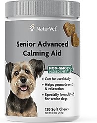 NaturVet Senior Advanced Calming Aid with Non-GMO Ingredients Dog Supplement, 120 count