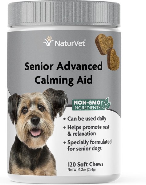 NaturVet Senior Advanced Calming Aid With Non-GMO Ingredients Dog Supplement, 120 count slide 1 of 5