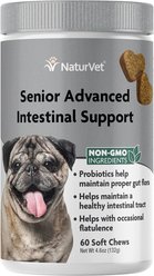 NaturVet Senior Advanced Intestinal Support with Non-GMO Ingredients Dog Supplement, 60 count