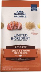 Natural Balance Limited Ingredient Reserve Duck & Brown Rice Recipe Dry Dog Food, 4-lb bag